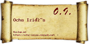 Ochs Iziás névjegykártya